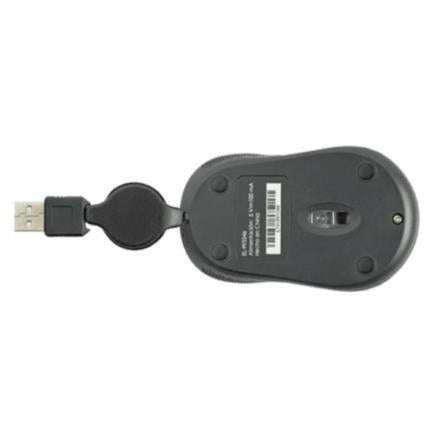 PERFECT CHOICE - Mini Mouse Easy Line Óptico Retráctil Alámbrico 1000dpi Color Negro