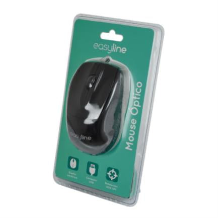 PERFECT CHOICE - Mouse Easy Line Óptico Alámbrico USB 1200dpi Color Negro