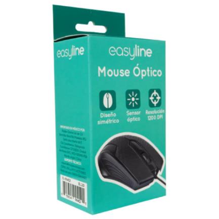 PERFECT CHOICE - Mouse Easy Line Óptico Alámbrico USB 1200dpi Color Negro