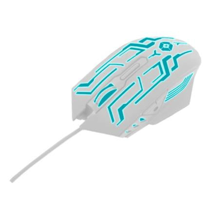 PERFECT CHOICE - Mouse Vortred Legacy Gamer Alámbrico 6D 6 Botones RGB Rainbow Color Blanco