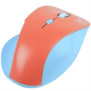 PERFECT CHOICE - Mouse Inalámbrico Perfect Choice Thumb Ergonómico Clic Silencioso Ajustable 800-1600dpi Color Azul-Coral