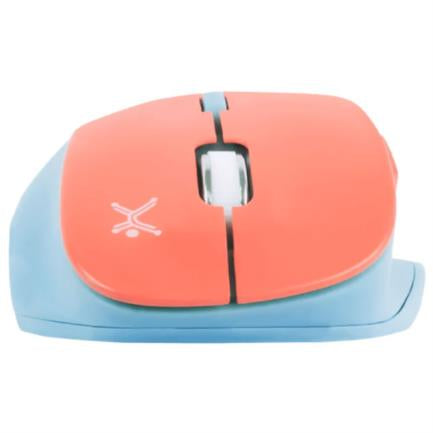 PERFECT CHOICE - Mouse Inalámbrico Perfect Choice Thumb Ergonómico Clic Silencioso Ajustable 800-1600dpi Color Azul-Coral