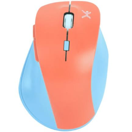PERFECT CHOICE - Mouse Inalámbrico Perfect Choice Thumb Ergonómico Clic Silencioso Ajustable 800-1600dpi Color Azul-Coral