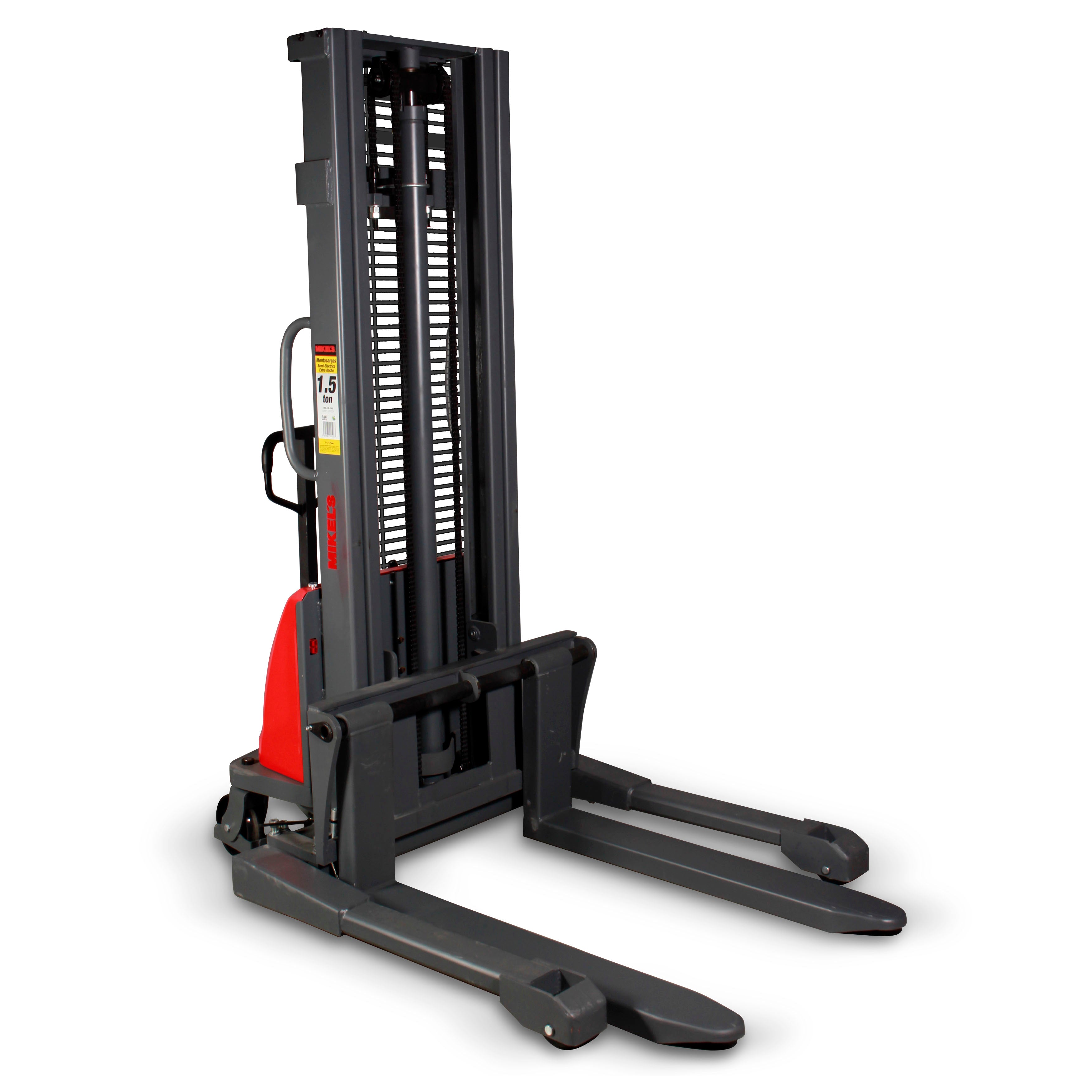 Montacargas semi eléctrico, extra ancho (1.5 ton)