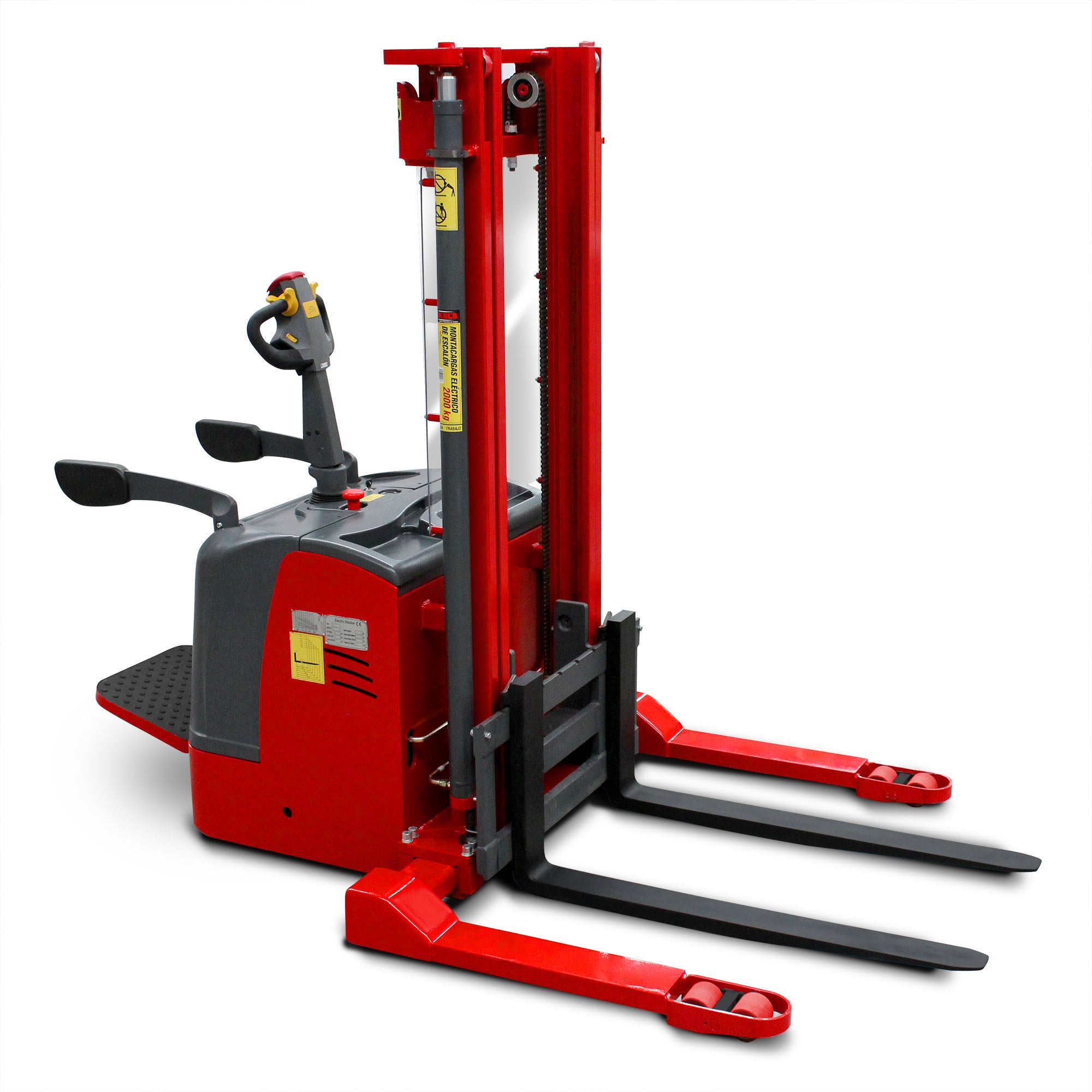 Montacargas eléctrico de escalón, extra ancho (2 ton)