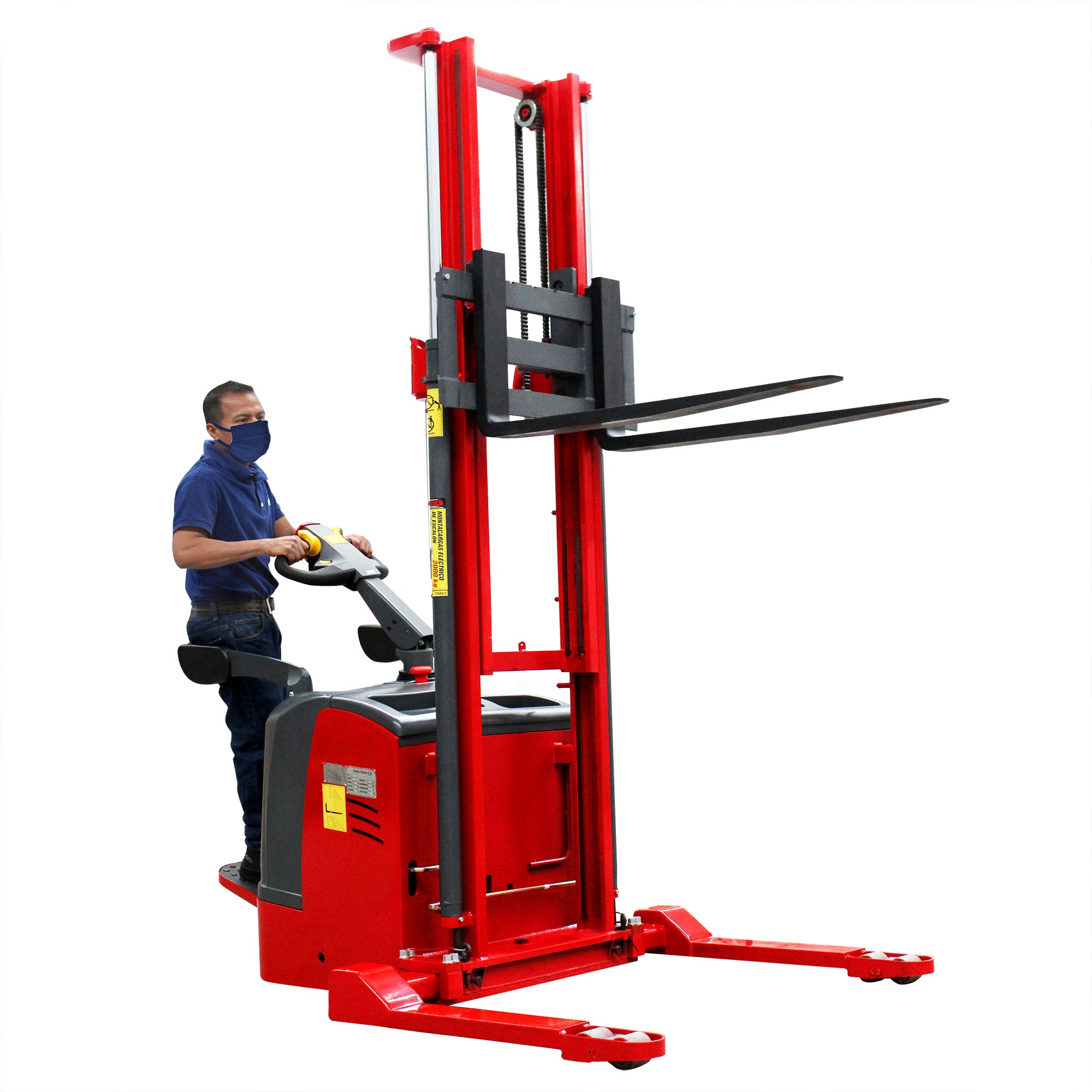 Montacargas eléctrico de escalón, extra ancho (2 ton)
