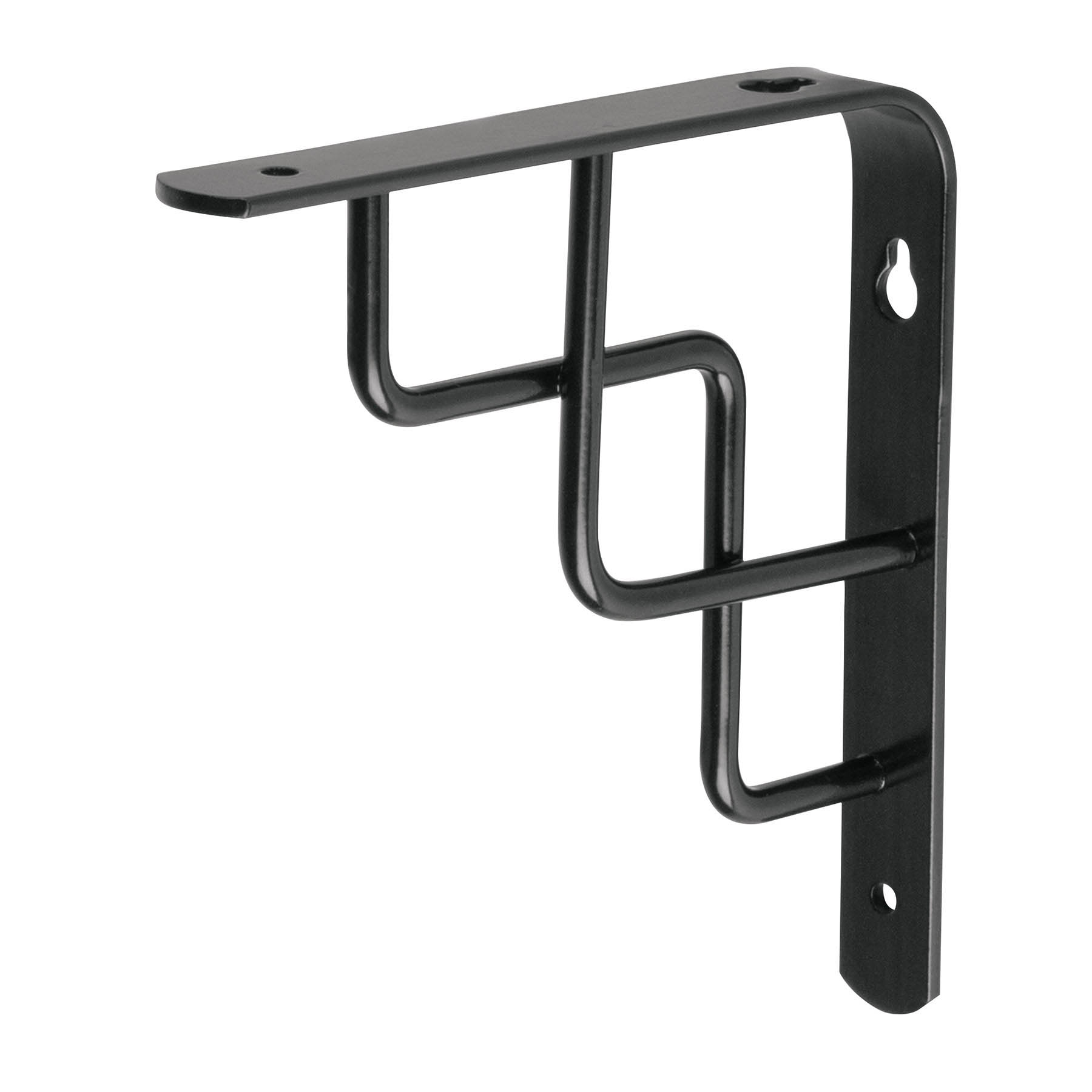 Mensula reforzada negra 6 x 6' diseño escalera, FIERO