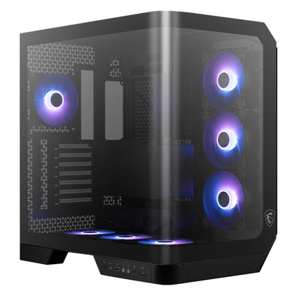 MSI - Gabinete MSI MAG PANO 120R PZ Negro Vidrio templado panoramico 4 Micro-ATX/Mini-ITX sin Fuente 1 Ventilador