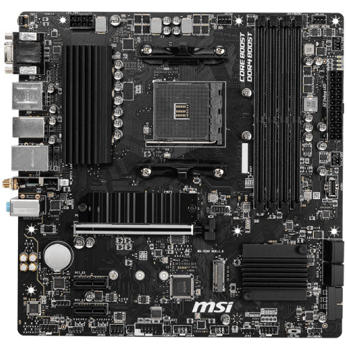 MSI - Tarjeta Madre MSI B550M Pro-VDH WIFI 4xDDR4 128GB 4400Mhz PCIe 4.0 M.2 1xHDMI 1xDP 1xVGA S AM4 mATX Wi-Fi BT