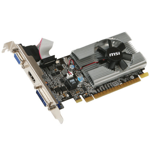 MSI - Tarjeta de Video GeForce MSI N210 1GB Single Fan DDR3 PCIe 2.0 64 bits 1xHDMI 1xD-Sub 1-DVI