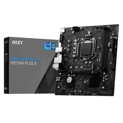 MSI - Tarjeta Madre MSI H510M PLUS II Micro-ATX LGA 1200 Intel H510 64GB DDR4 HDMI para Intel