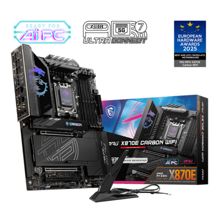 MSI - Tarjeta Madre MSI MPG X870E CARBON WIFI ATX Socket AM5 AMD X870E 256GB DDR5 HDMI/DP para AMD