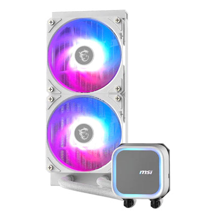 MSI - Enfriamiento Liquido MSI MAG CORELIQUID A13 240 para CPU 2x 120mm hasta 2000RPM Blanco