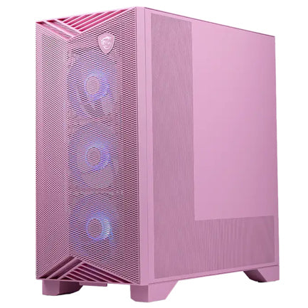 MSI - Gabinete MSI MPG GUNGNIR 212R PZ PINK Torre Media ATX 4 Ventiladores RGB Vidrio Templado Rosa