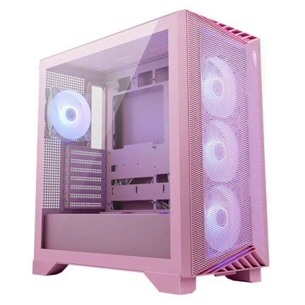MSI - Gabinete MSI MPG GUNGNIR 212R PZ PINK Torre Media ATX 4 Ventiladores RGB Vidrio Templado Rosa