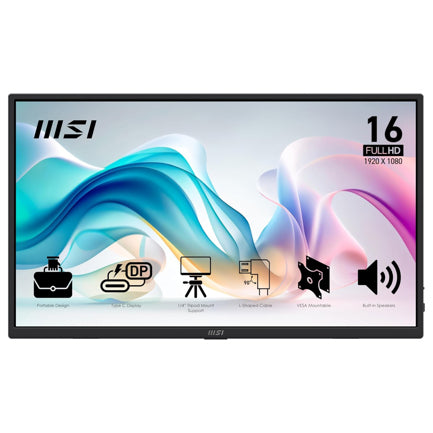 MSI - Monitor Portatil MSI PRO MP165 E6 LED 15.6 1920x1080 Full HD 60Hz HDMI Bocinas Integradas