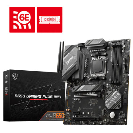 MSI - Tarjeta Madre MSI B650 GAMING PLUS WIFI ATX Socket AM5 AMD B650 192GB DDR5 HDMI/DP para AMD