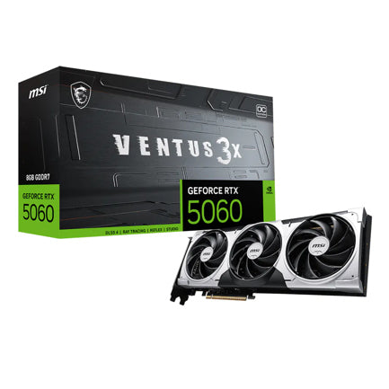 MSI - Tarjeta de Video MSI NVIDIA GeForce RTX 5060 VENTUS 3X OC 8GB 128-bit GDDR7 PCI Express x16 5.0