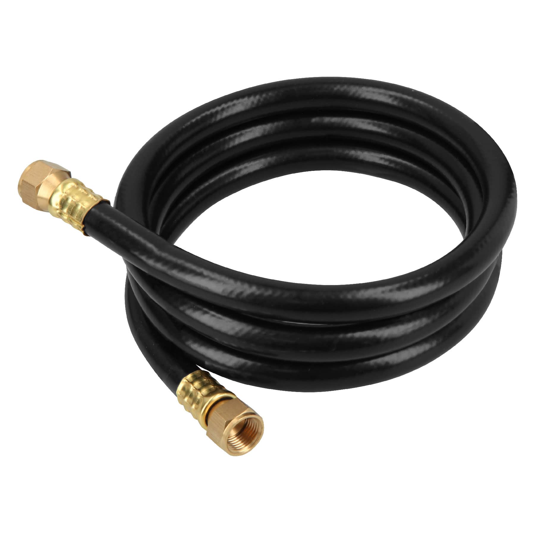 Manguera para gas, PVC negra, 3/8'x1.5 m, c/conexion, Foset
