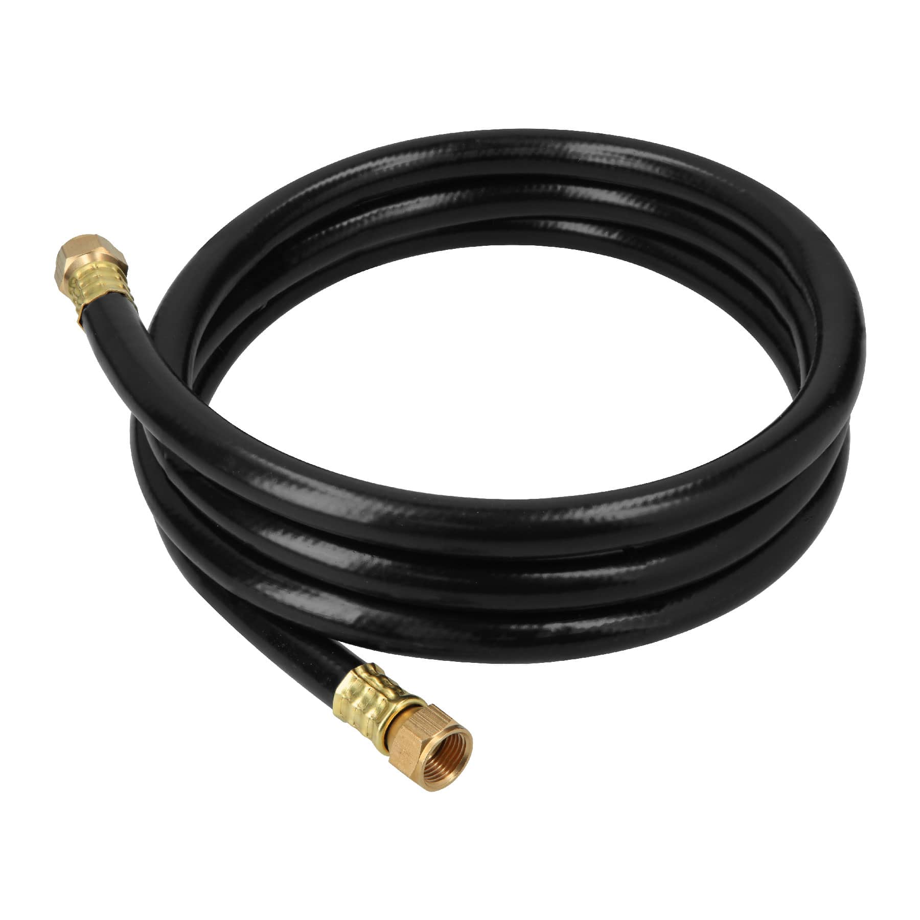 Manguera para gas, PVC negra, 3/8'x2 m, c/conexion, Foset