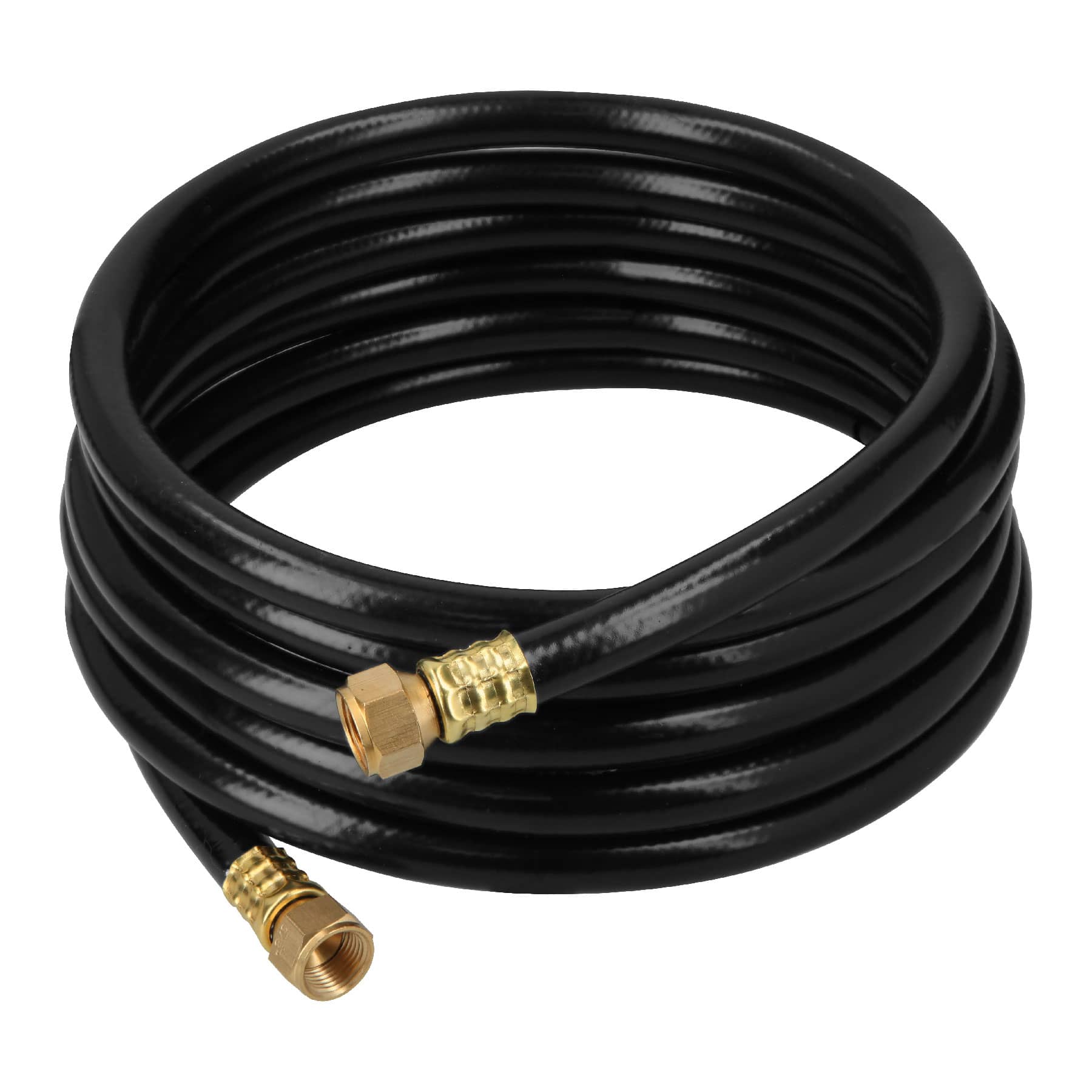 Manguera para gas, PVC negra, 3/8'x4 m, c/conexion, Foset