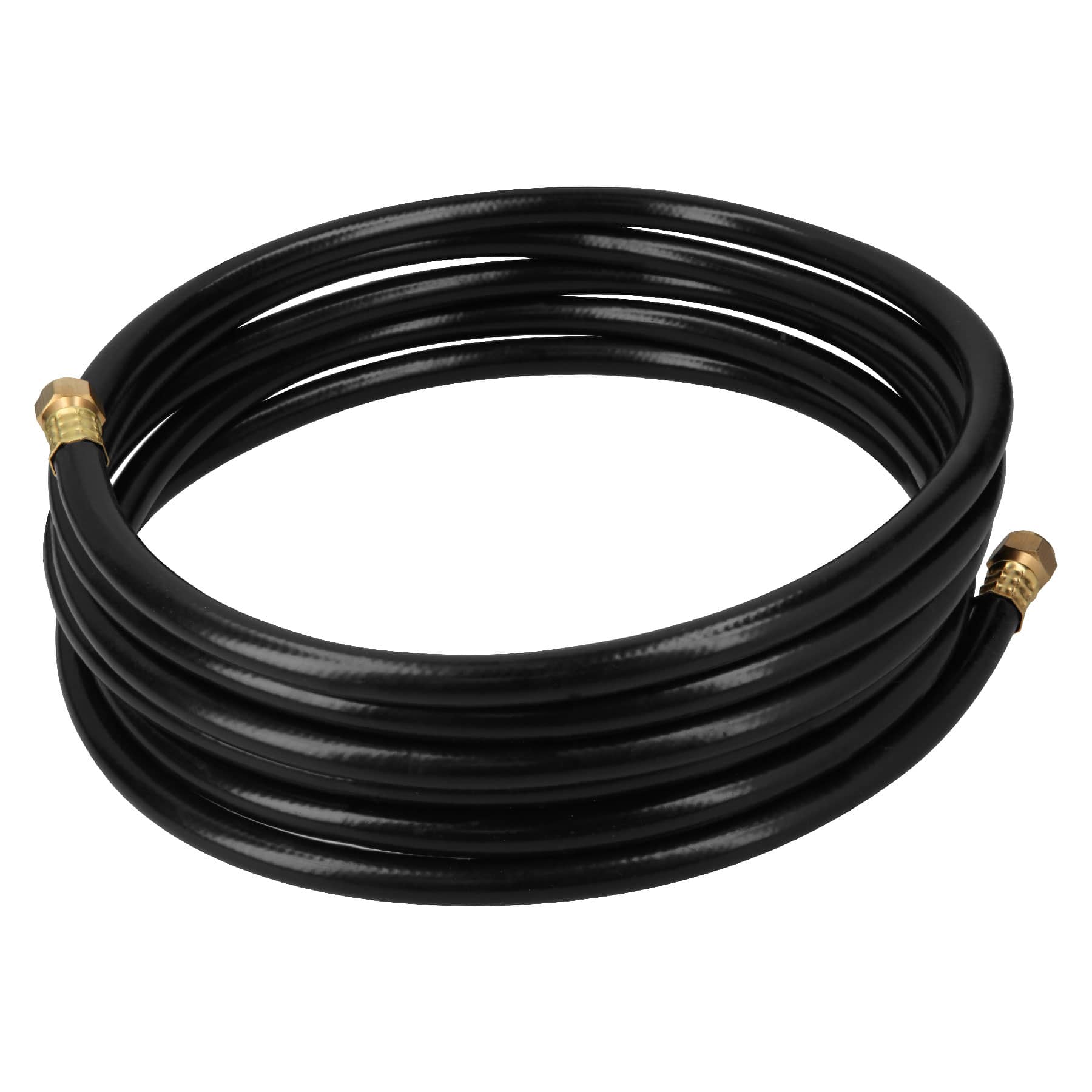 Manguera para gas, PVC negra, 3/8'x5 m, c/conexion, Foset
