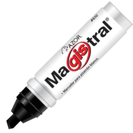MAGISTRAL - Marcador Magistral Aluminio Pizarrón Blanco Color Negro C/12 Pzas