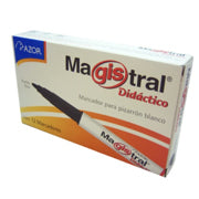 MAGISTRAL - Marcador Magistral Didactico Punto Fino Negro C/12 Pzas