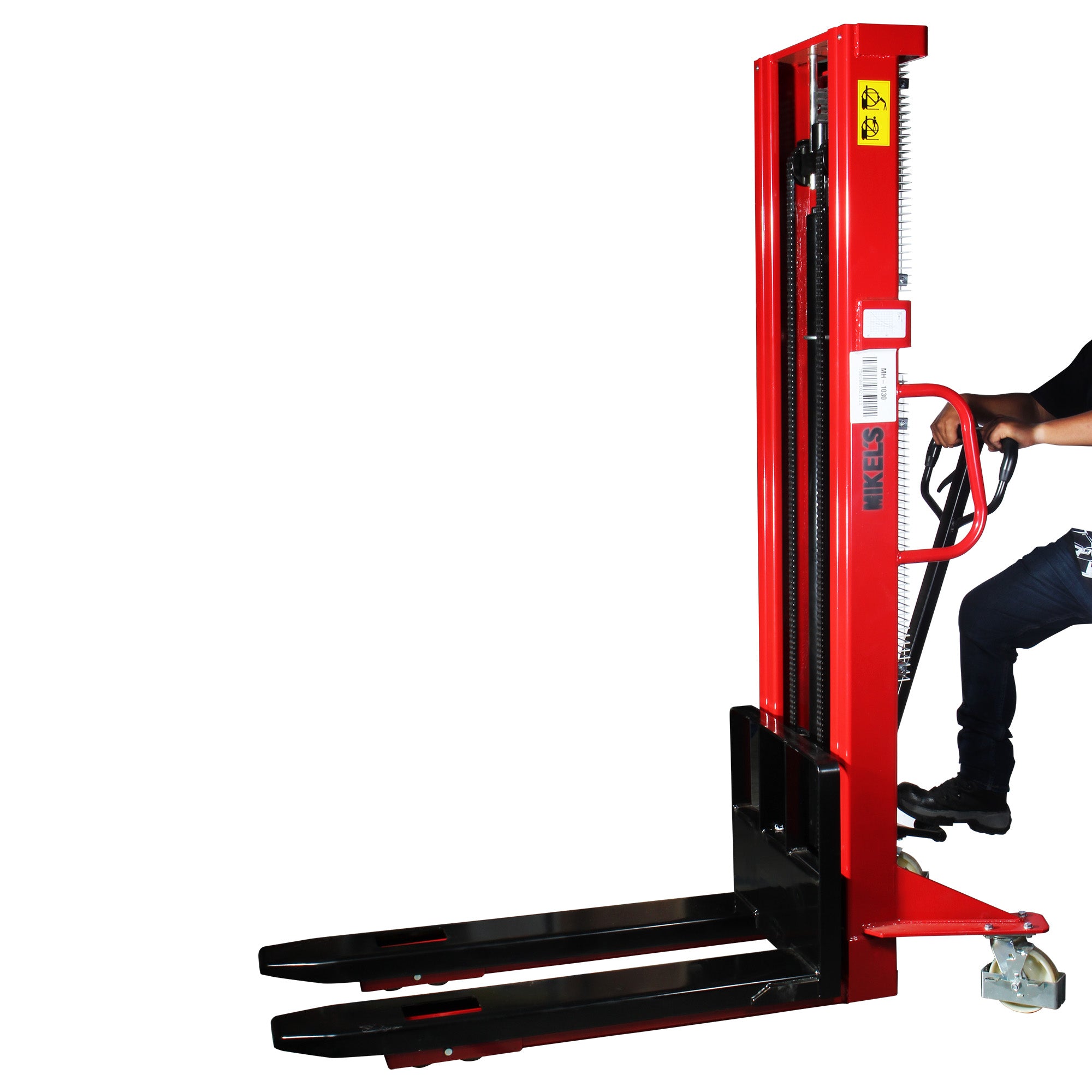 Montacargas hidráulico manual, 3 mts elevación, (1 ton)
