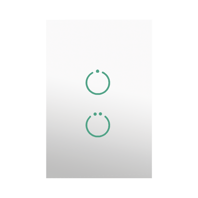 SMARTHOME BY EPCOM - (ZWAVE) Interruptor On/Off panel táctil touch inalámbrico Zwave Plus 2 botones. Compatible con Hubitat HC8, Álula  M2M, otro