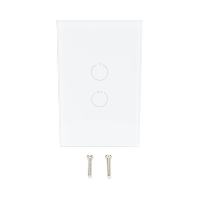 SMARTHOME BY EPCOM - (ZWAVE) Interruptor On/Off panel táctil touch inalámbrico Zwave Plus 2 botones. No requiere cable neutro, Compatible con Hubitat HC8, Álula  M2M, otros