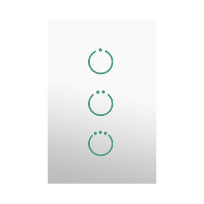 SMARTHOME BY EPCOM - (ZWAVE) Interruptor On/Off panel táctil touch inalámbrico Zwave Plus 3 botones. Compatible con Hubitat HC8, Álula  M2M, otro