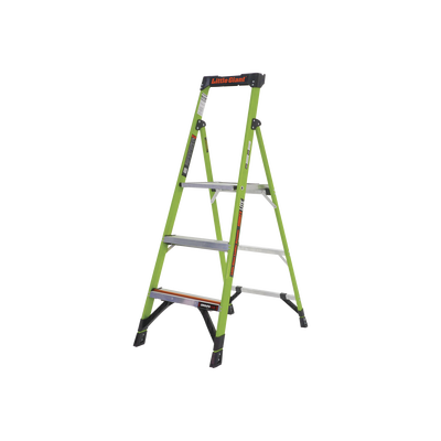 LITTLE GIANT LADDER SYSTEMS - Escalera de Aluminio + Fibra de Vidrio de 1.5m con Soporte para Herramienta. !La Más Liviana del Mundo! (SKU 15365-001).