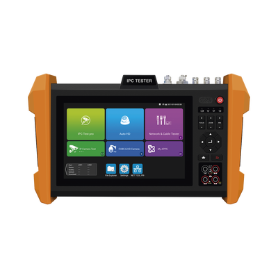 EPCOM - Probador de Vídeo con Pantalla LCD de 7" para IP ONVIF / 8MP TVI + 8MP CVI + 8MP AHD + SDI/EXâ€SDI + Multímetro + Cable TDR / Prueba de Red de Fibra Óptica + Medidor de Distancia Laser + Cámara Integrada