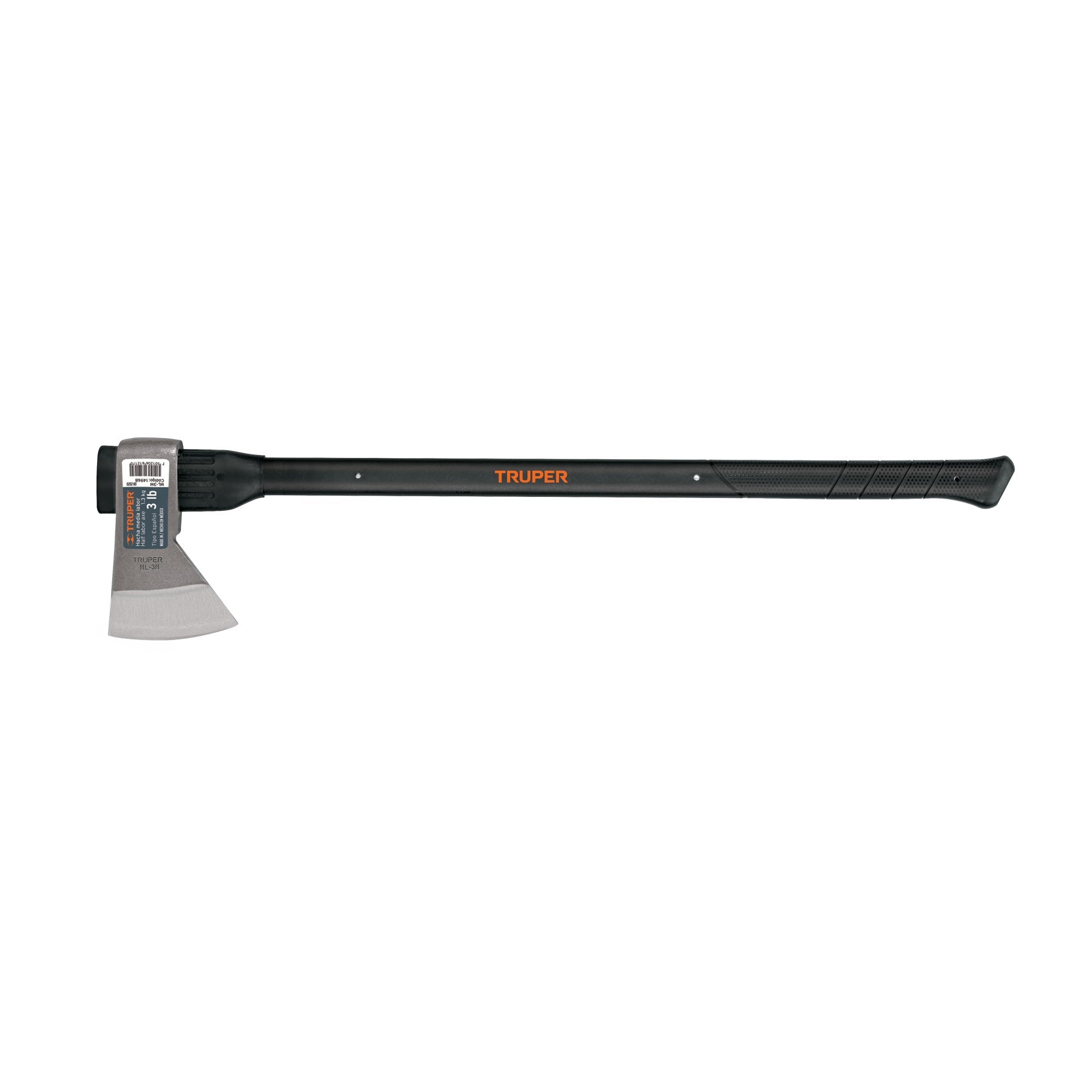 Hacha media labor 3 lb, mango de fibra de vidrio 36', TRUPER