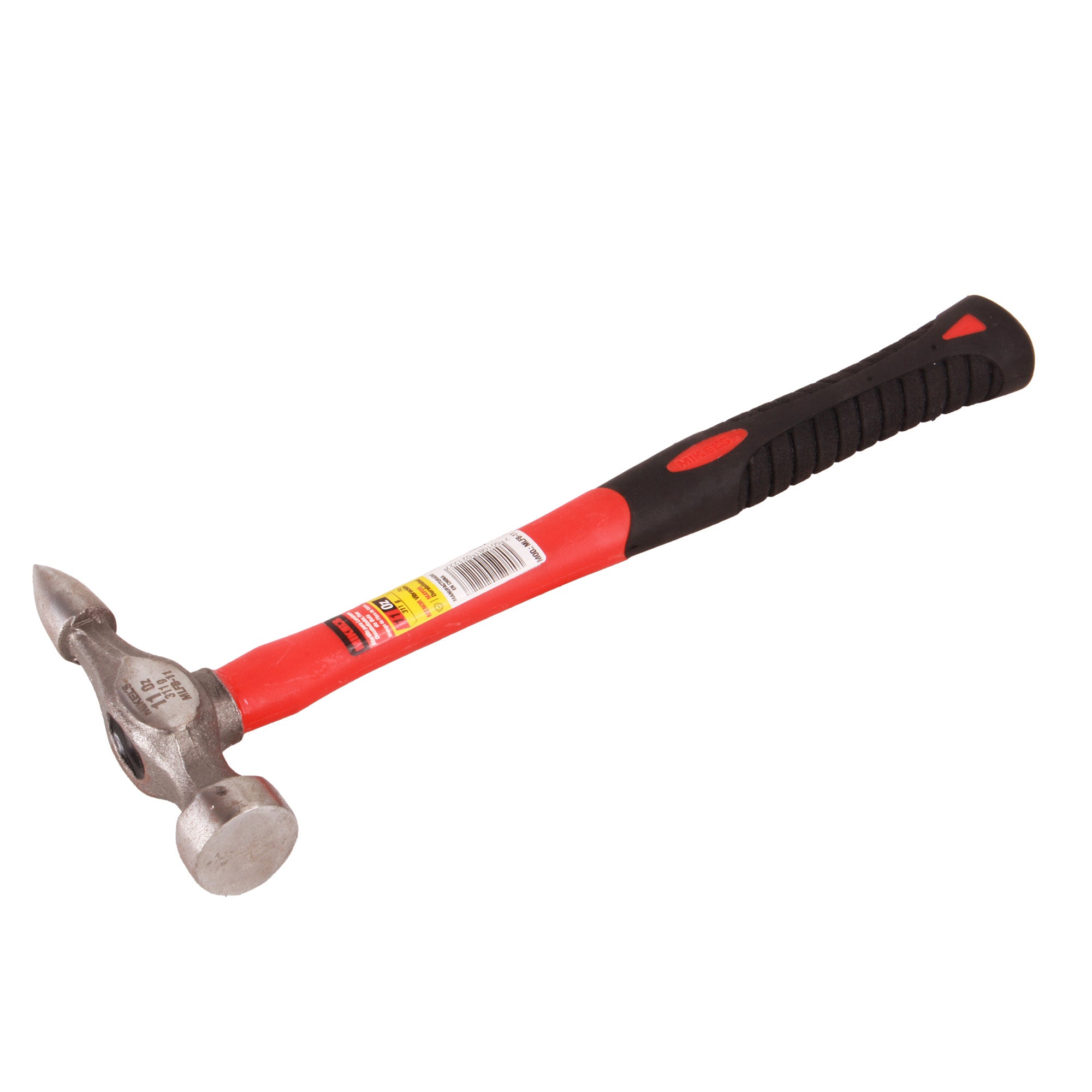 Martillo para laminero desabollador fino de bola, mango de fibra de vidrio (11 oz)