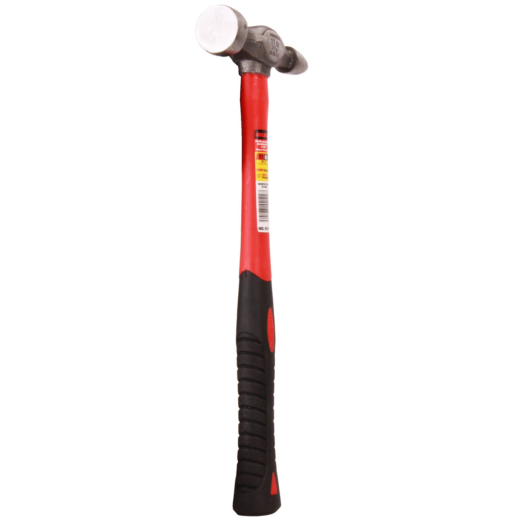 Martillo para laminero desabollador fino de bola, mango de fibra de vidrio (11 oz)