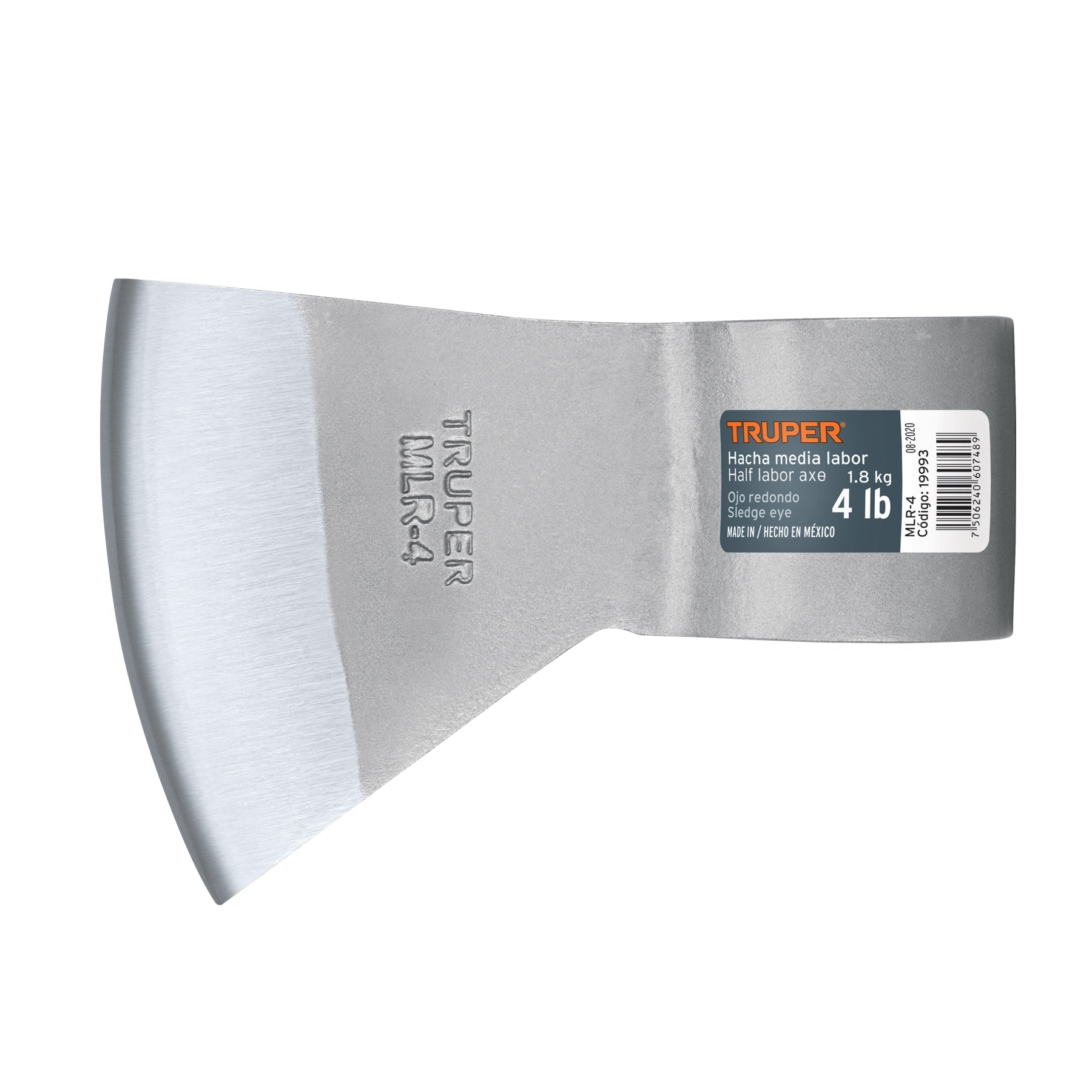Hacha media labor ojo redondo 4 lb sin mango, TRUPER