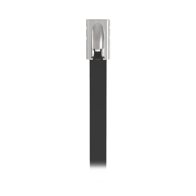 PANDUIT - Cincho Pan-Steel™ de Acero Inoxidable 316, de 521mm largo x 4.6mm ancho, Color Negro, Exterior Resistente a Rayos UV, Paquete de 100pz
