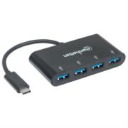 MANHATTAN - Hub Manhattan USB-C 3.2 Gen1 4 Puertos USB-A Color Negro