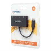MANHATTAN - Hub Manhattan USB-C 3.2 Gen1 4 Puertos USB-A Color Negro