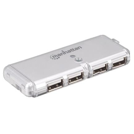 MANHATTAN - Mini Hub Manhattan USB 2.0 Sin Fuente 4 Puertos
