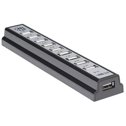 MANHATTAN - Hub Manhattan USB 2.0 Alta Velocidad 10 Puertos C/Fuente