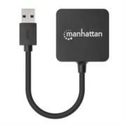 MANHATTAN - Mini Hub Manhattan USB 3.0 Alta Velocidad 4 Puertos Color Negro
