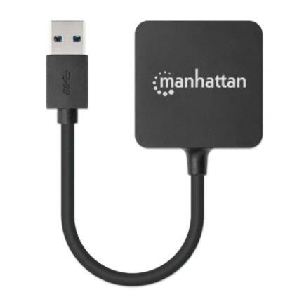 MANHATTAN - Mini Hub Manhattan USB 3.0 Alta Velocidad 4 Puertos Color Negro