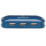 MANHATTAN - Hub Manhattan USB Alta Velocidad 2.0 Alimentación Dual 7 Puertos Color Azul