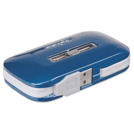 MANHATTAN - Hub Manhattan USB Alta Velocidad 2.0 Alimentación Dual 7 Puertos Color Azul
