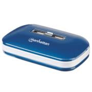 MANHATTAN - Hub Manhattan USB Alta Velocidad 2.0 Alimentación Dual 7 Puertos Color Azul