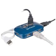 MANHATTAN - Hub Manhattan USB Alta Velocidad 2.0 Alimentación Dual 7 Puertos Color Azul