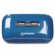 MANHATTAN - Hub Manhattan USB Alta Velocidad 2.0 Alimentación Dual 7 Puertos Color Azul